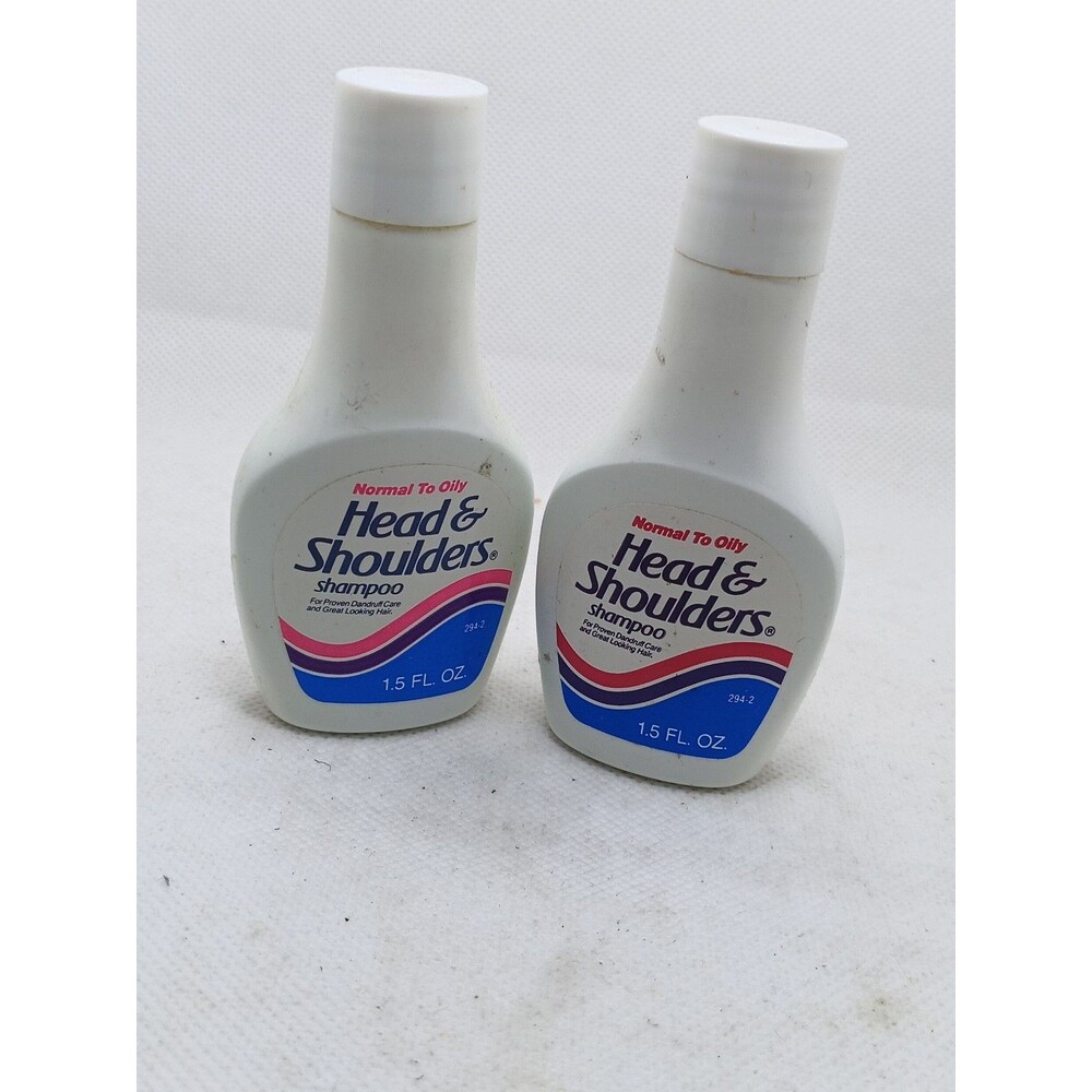 VTG Head & Shoulders Shampoo Normal to OILY Bottle Lot of 2  (1.5oz)  1988